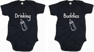 Rompertjes - Drinking Buddies-Zwart-0-3 Maanden