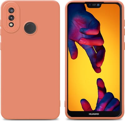 Cadorabo Hoesje geschikt voor Huawei P20 LITE 2018 / NOVA 3E in FLUID LICHT ORANJE - Beschermhoes gemaakt van flexibel TPU silicone Cover Fluid Case