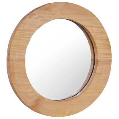 vidaXL - Wandspiegel - rond - 40 - cm - teakhout
