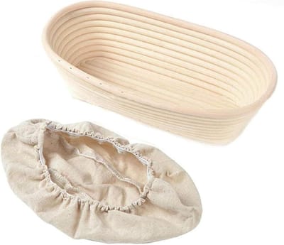 Zuurdesem Bakbenodigdheden - Deegmand Rotan - Brood Bakken - Natuurlijk Rotan Materiaal - 25 x 15 x 8.5 cm - Meerkleurig