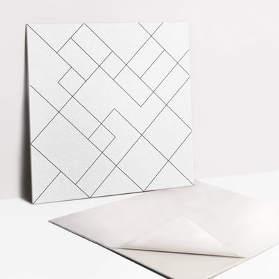 Tulup PVC Tegels - Minimalistische Vierkanten Vinyl Tegels - 30 cm x 30 cm - Wit Vinyl Wandtegels - Verpakking van 9 stuks - Modern Plaktegels - Vinyl Tegels Zelfklevend - Plaktegels keuken en Badkamer