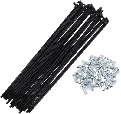 Dailygoods- Spaken 12G 200mm Lengte - Fiets Spaken - Koolstofstaal - Zwart - Nippels - Schokbestendig - Fietsspaken