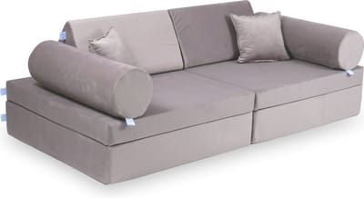 XXL Modulaire bank - Speelsofa- Velvet - Lila Comfort (inclusief 2 bolsters en 2 kussens)