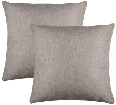 Stof Textile sierkussen Bea - 2x - beige - 50 x 50 cm - bank kussens - zitkussens - binnen/buiten - polyester