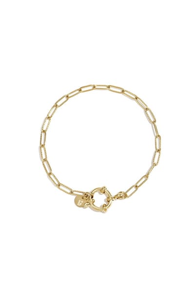 Bijoutheek Armband (Sieraad) Q Slot Ovaal Schakels Goudkleurig