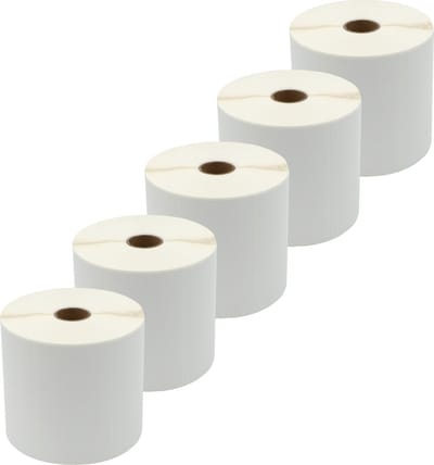 DULA Compatible Zebra Labels 100x60mm - 1250 etiketten per rol - kern 25mm - Wit - Permanent - 5 rollen