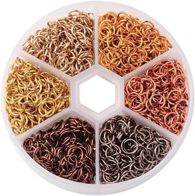 1080 STKS Open ringetjes 6 mm open ringen met opbergdoos voor het maken van sieraden Kettingreparatie (kleur)
