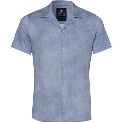 Desoto Overhemd Denim Look Lido Short Sleeve Bleach Blue / male