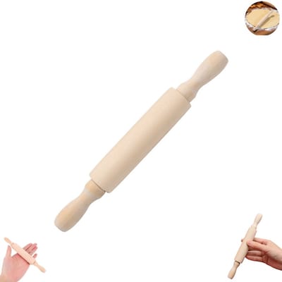1 stuk - Deegroller - Mini houten deegroller - Deegroller - Deegroller voor bakken - Houten bakgereedschap - Ongeverfde deegroller - Gemakkelijk schoon te maken deegroller - Geschikt voor fondantgebak, pizzabakken en creatieve spelletjes
