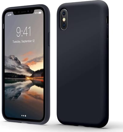 Solid hoesje Soft Touch Liquid Silicone Flexible TPU Cover - Geschikt voor: iPhone X / XS - Zwart