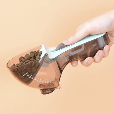 Dailygoods - Verstelbare Maatlepel - Voermaatbeker - Nauwkeurige Controle - Zwart - Huisdiervoeding - Voor Honden en Katten