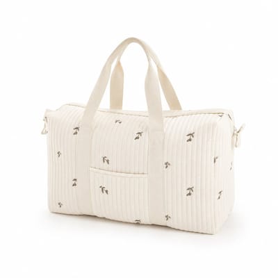 House Of Atelier - Luiertas - Luiertas Schoudertas - Verzorgingstas - Mombag - Geborduurde Reistas - Groot - Olijf - Beige