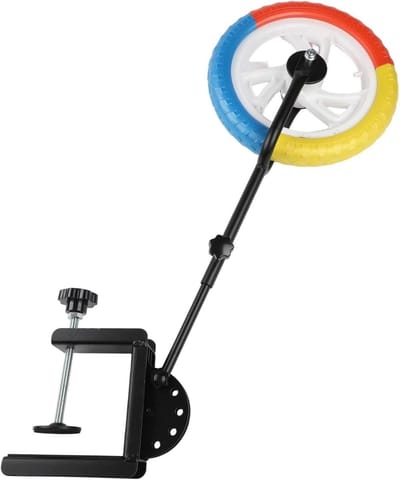 Tafeltennistrainer - Pingpong trainer - Solo trainen - Verstelbare stang - Wieldiameter 27cm - Zwart