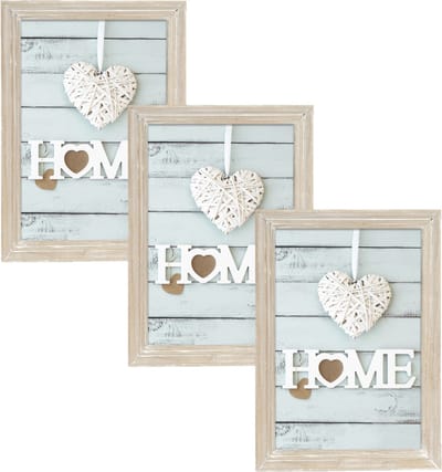 3x stuks houten fotolijst vintage lichte white wash geschikt voor een foto van 13 x 18 cm