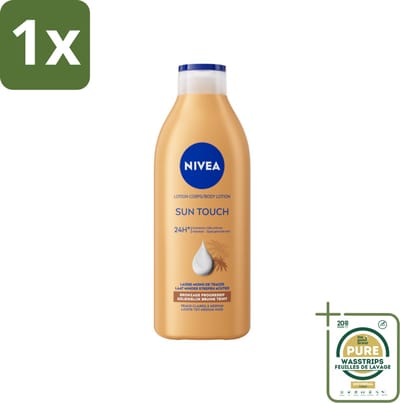 1 x NIVEA – Bodylotion – Sun Touch Bruinen Zonder Zon – 400 ml- Natuurlijke Teint - Bruinen Zonder Zon - Hydraterende Lotion - Ginkgo Biloba - Druivenpitolie