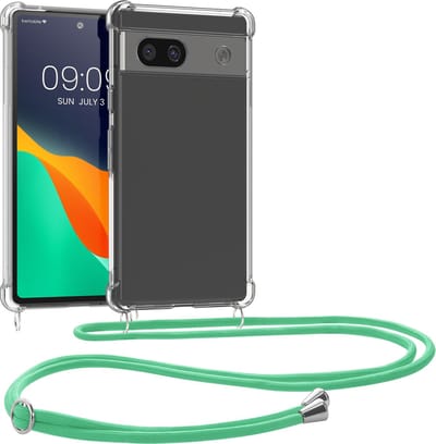 kwmobile telefoonhoesje geschikt voor Google Pixel 8a - Hoesje met telefoonkoord - Back cover in transparant / mintgroen
