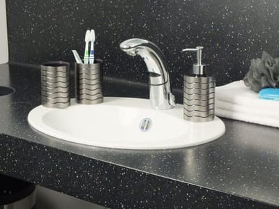Badkamer Drinkbeker, Kunststoff, Antraciet, 7.5 X 7.5 X 10.5 cm