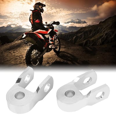2 stuks Universele Motorfiets Achterschokdemper Verhoger Hoogteverlenging Zilver Screwless black
