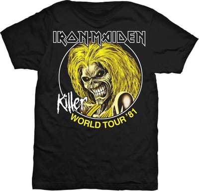 Iron Maiden - Killer World Tour 81 Heren T-shirt - S - Zwart