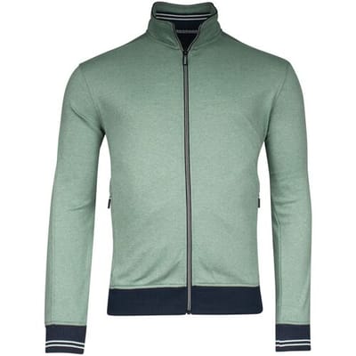 Baileys Vest Sweat Cardigan Zip  Allover Pinstripe Interlock Olijf Groen / male