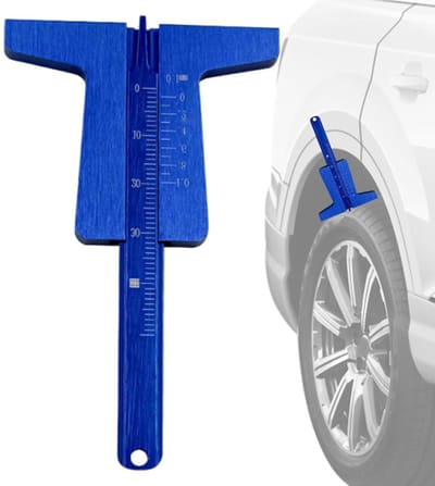 Profieldieptemeter - Bandenslijtage meter - Bandenonderhoud - Nauwkeurig millimeter-metingen - 9 x 5.5 cm - Zilver