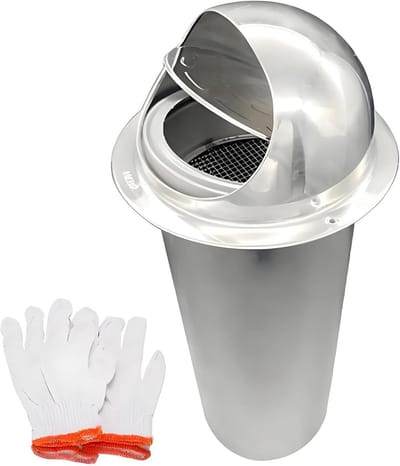 Ventilatierooster met Gaas - Wandafdekking Buiten - Luchtcirculatie Verbeteren - Ingebouwde Terugslagklep - 150x500mm - Zilver