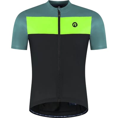 Rogelli Core Block Heren Fietsshirt - Korte mouw - Turquoise/Fluor