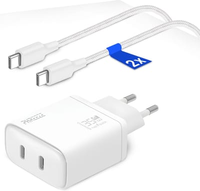 35w Originele Super Snellader - Usb C naar usb C Kabel (2x) - Oplader - 1 Meter Oplaadstekker - Geschikt voor S24 S23 S22 S21 S20 S10 S8 A54 A55 A25 A24 A23 A14 A15
