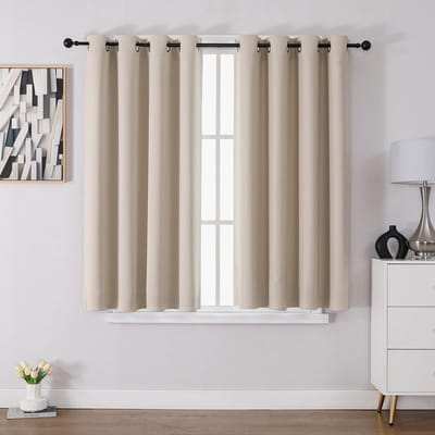 Dailygoods- Gordijn met inkijkbescherming - Set van 2 - 137 x 117 cm - Thermogordijn - Koudebescherming - Geluidsisolatie - Zacht en duurzaam - Verduisteringsgordijn