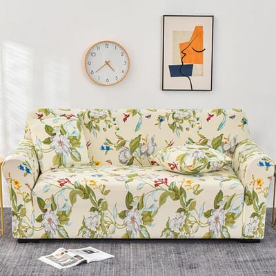 Bloemenprint Bankhoes Voor Woonkamer Kussenovertrekken Bankhoes Katoen Elastisch Bankhoes Bank Handdoek Stoelbeschermer 1 st 1-seater 90-140cm