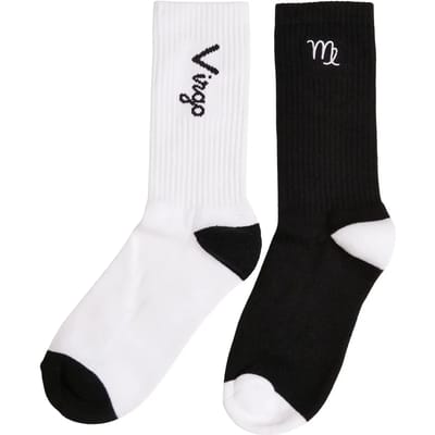 Mister Tee - Virgo Zodiac 2-Pack Sokken - 39/42 - Zwart/Wit