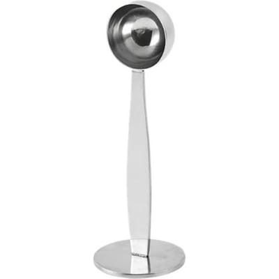 2In1 RVS Standaard Tamper Lepel Koffieschep Draagbare Koffiepoeder Maatschep Keuken Honing Kruiden Lepel Gereedschap