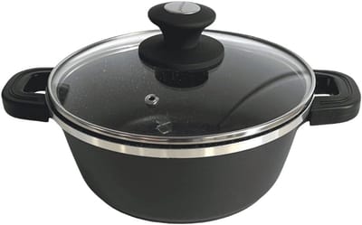 Kookpan met Antiaanbaklaag en Deksel - Geschikt voor Alle Warmtebronnen, Inclusief Inductie, Vaatwasmachinebestendig (28 cm)