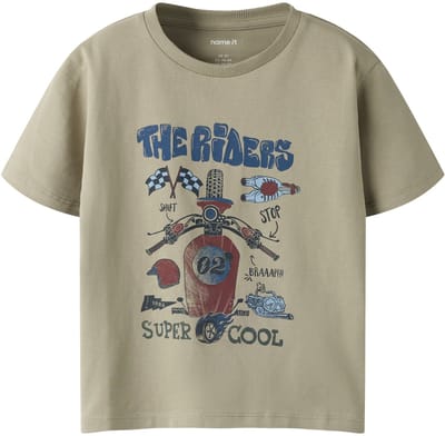 NAME IT - NMMBO SS NREG TOP BOX - Jongens - T-shirts - beige - maat 92