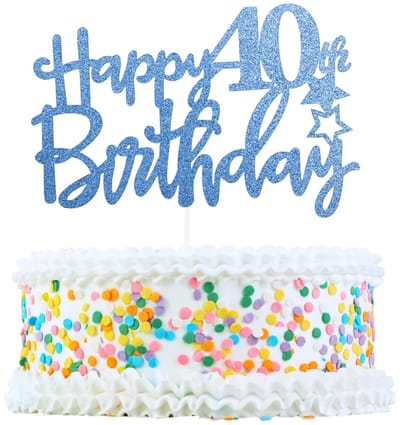 Dailygoods- Taarttopper 40e Verjaardag - Taartdecoratie - Taartversiering - Voedselveilig - Duurzaam - Ideale Afmetingen 15 x 10,5 cm
