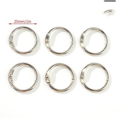 6/50 Stuks Metalen Ringband Nietmachine Boekbinder Albums Losbladig Boek Ringen Losbladige Ring Sleutelhanger Kantoor Bindmaterialen white
