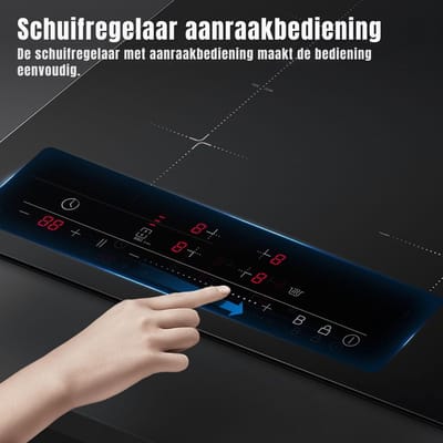 Nexvo® Inductie Kookplaat Vrijstaand - Dubbele Inductiekookplaat - Kooktoestel - Touchscreenbediening - Zwart - 52cm x 59cm x 6cm