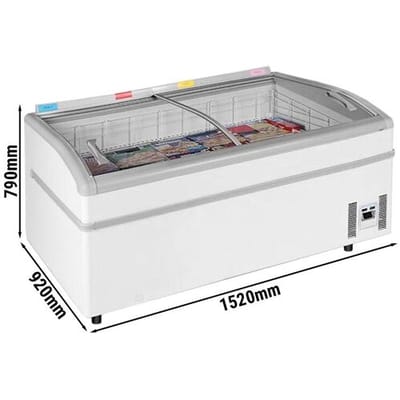 GGM Gastro Kühl- & Tiefkühlinsel - 1520x920mm - 400 Liter - Glasschiebedeckel Wit