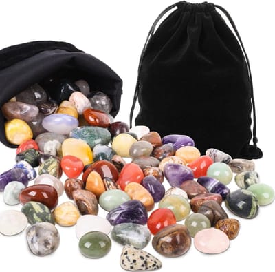 Natuurlijke Tumblestones Set van 2 cm voor Vaasdecoratie en Aquariumdecoratie met Zwarte Dust Bag