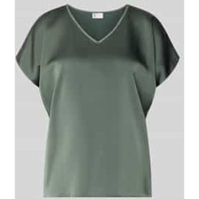 Blouseshirt van satijn met V-hals