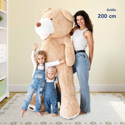 XXL Knuffelbeer 200 cm – Grote Pluche Teddybeer – Zacht Knuffeldier voor Kinderen & Volwassenen – CE-gecertificeerd – Cadeau Verjaardag & Valentijn