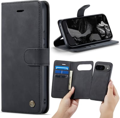 Casemania Hoesje Geschikt voor Google Pixel 9 - Charcoal Gray - 2 in 1 Magnetic Book Case
