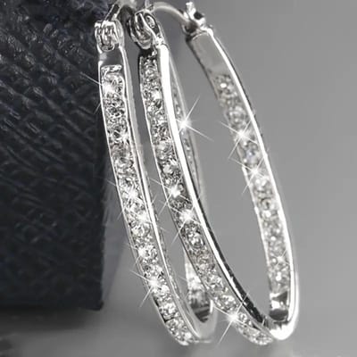 Temperament Zirkonia Oorbellen Glanzende Oorbellen Elegante Oor Sieraden Accessoires Feestkleding Decoratie gray