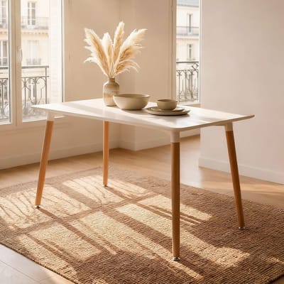 Eettafel - Eetkamertafel - Keuken Woonkamer - Scandinavisch Design - 120 x 70 cm - Wit