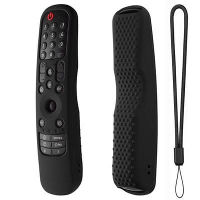 DrPhone RTH1 – Siliconen Afstandsbediening Hoes – Antislip – Met Sleutelkoord – Geschikt Voor LG AN-MR21GA / LG AN-MR21GC – Zwart