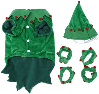 Allecto - Huisdierenkostuums - Grappige kerstelfoutfits - Zacht materiaal - Geschikt voor honden en katten - Perfect voor kerst - Maat S