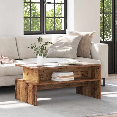 vidaXL - Salontafel - Oudhout - 90 - x - 55 - x - 42,5 - cm - Bewerkt - hout