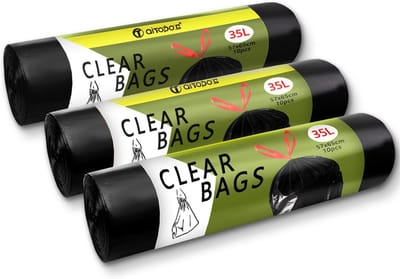 SnelShoppen - 30 Zwarte Vuilniszakken 35 Liter - 57 x 65 cm - Sterke Polyethyleen Afvalzakken - Ideaal voor Keuken, Tuin, Feest en Camping