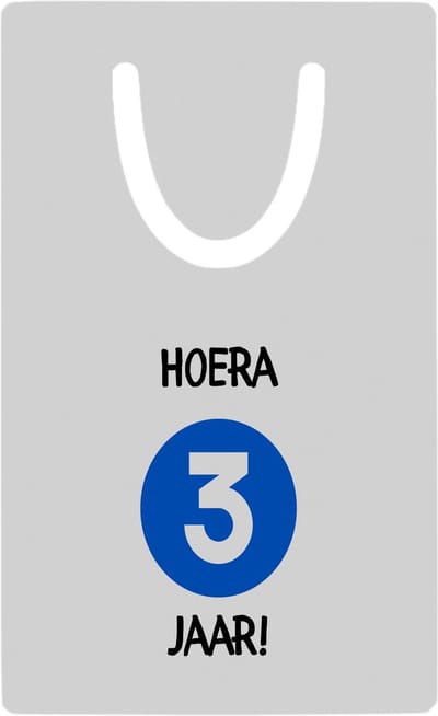 Hacebo® - Hoera 3 jaar metalen boekenlegger - Verjaardag - Jarigen - Verjaardagscadeau - peuter - Happy birthday Bladwijzer boekenleggers - 7.6 cm x 5cm