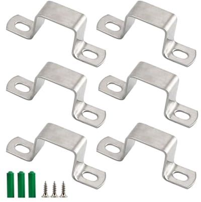 Dailygoods - (6 stuks) M40x20mm Vierkante Buisbeugel 304 Roestvrij Staal U-vorm Metalen Beugel Pijphanger Riemschijf Slangklem